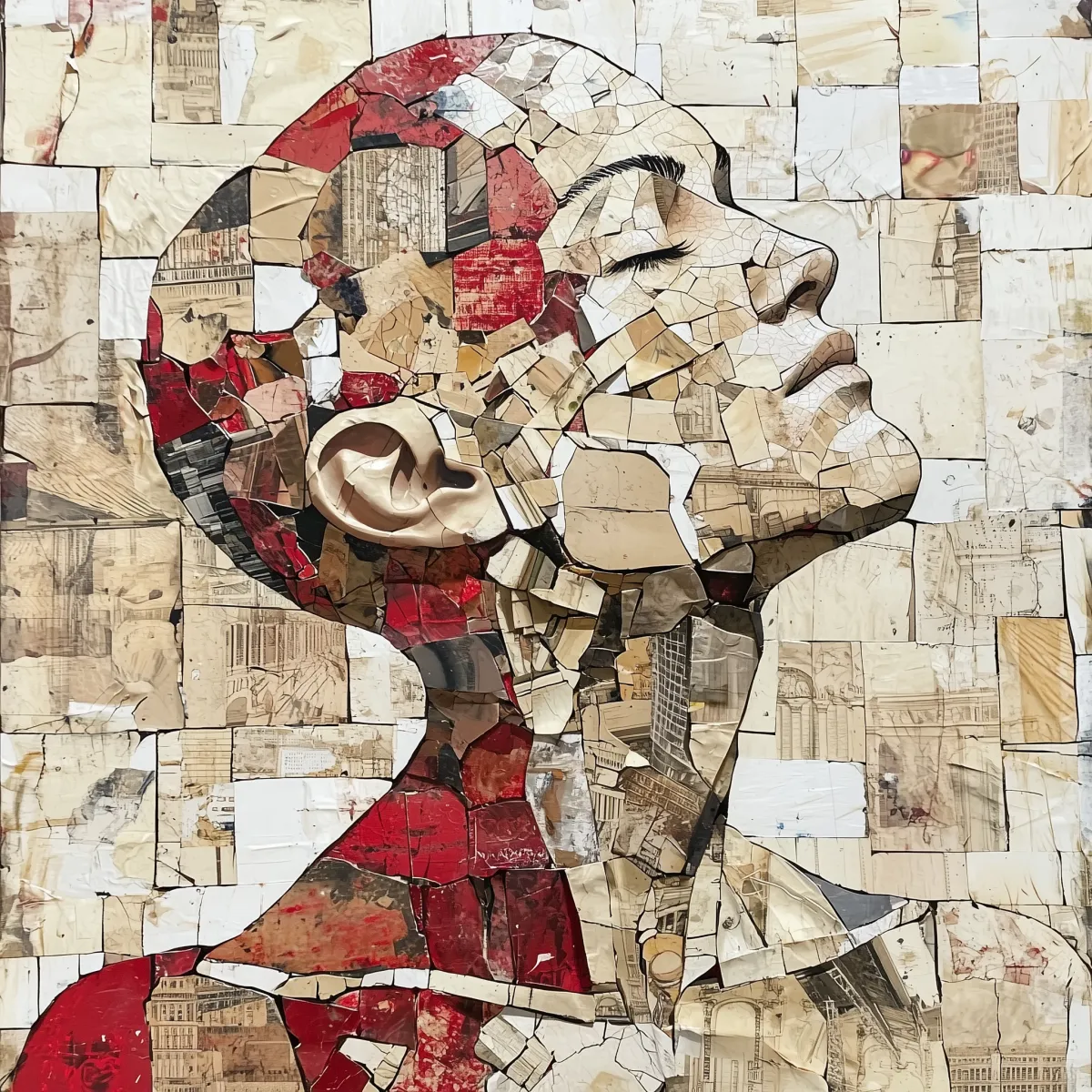 Tilted Newsprint Gaze