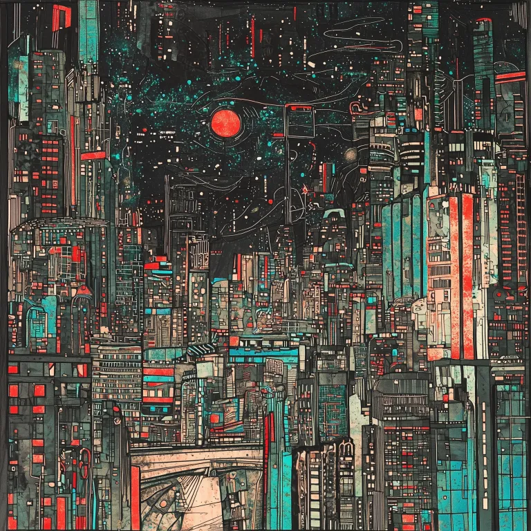 Crimson Moon City Glow