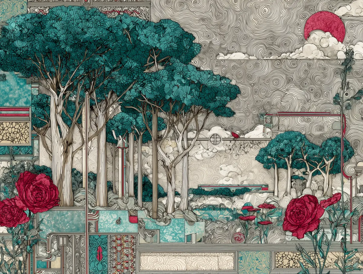 Blue Trees, Red Roses