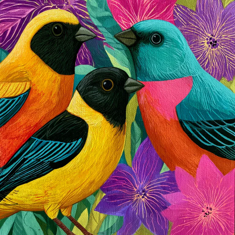 Petal Perch, Feathered Bloom