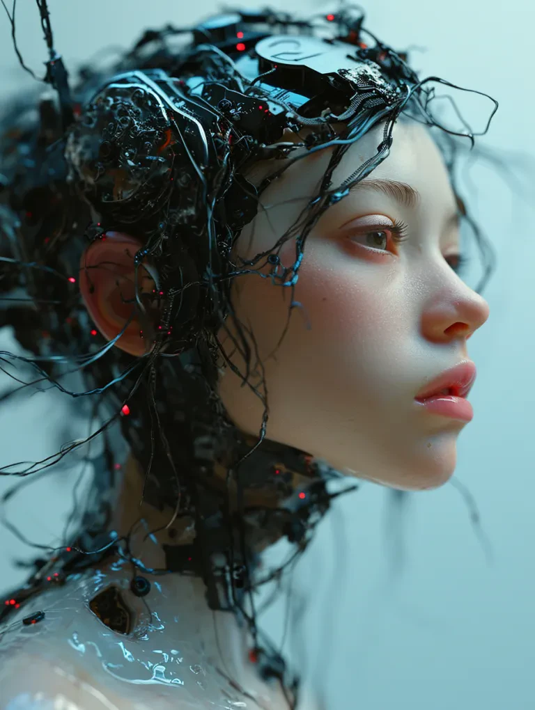 Crimson Circuitry Gaze