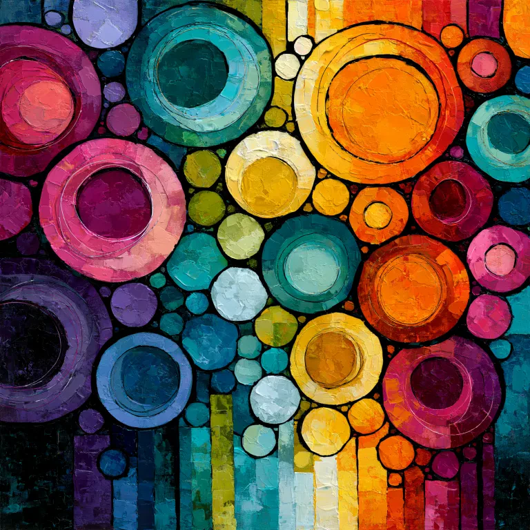 Orange Blue Yellow Whimsy