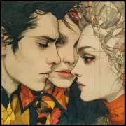 Crimson-White Veil Embrace