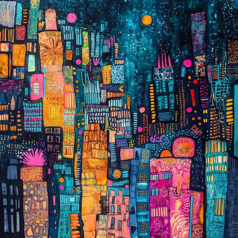 Moonlit City Tapestry