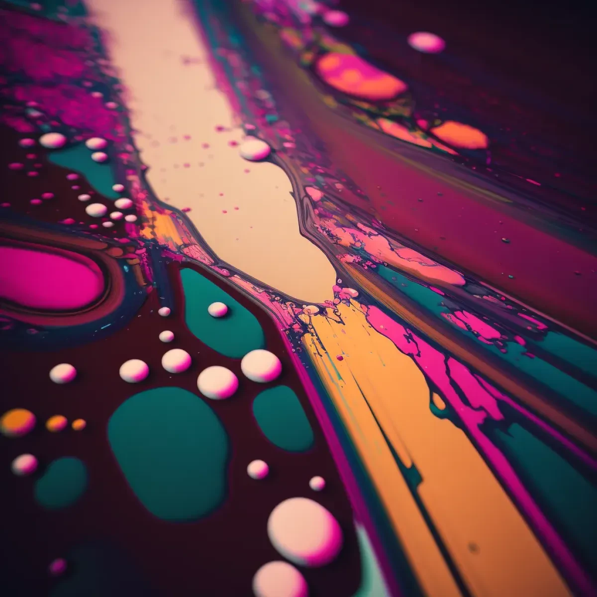 Magenta Against Ochre Geometry