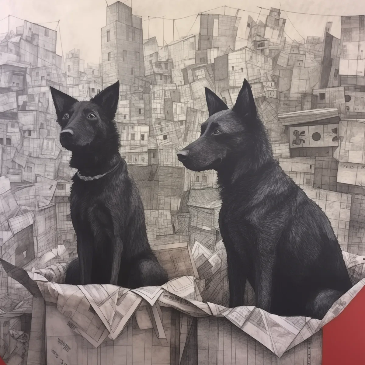 Two Black Dogs