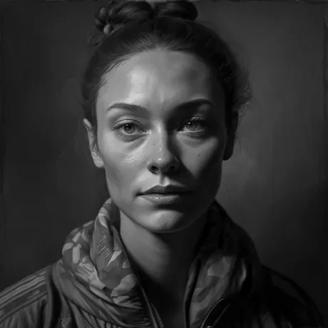 Shadowed Gaze: Secrets in Soft Hues