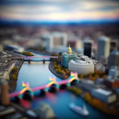 Luminescent Bridge: Reflections of Urban Harmony