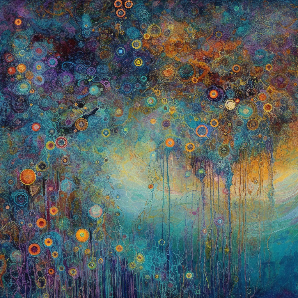 Mystical Dance in a Vibrant Dreamscape