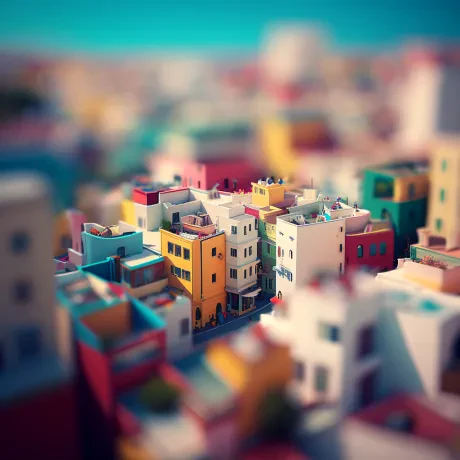 Vibrant Urban Oasis: Colors and Geometry Unite