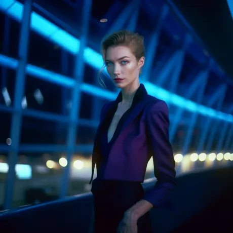 Violet Elegance Amidst Urban Geometry