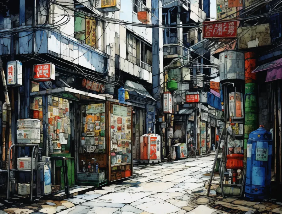 Whispers of Tradition in Neon Alleyways