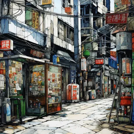 Whispers of Tradition in Neon Alleyways