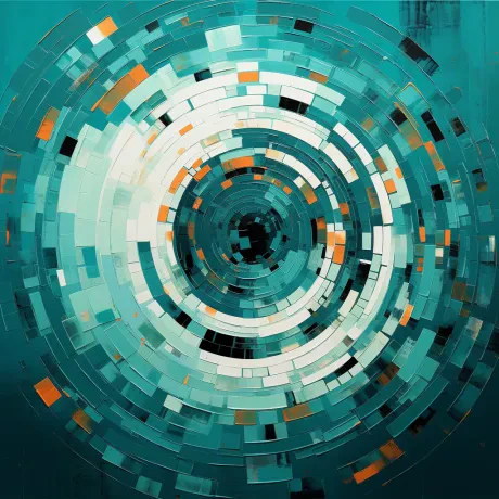 Turquoise Reverie: A Glitch in Color Symphony