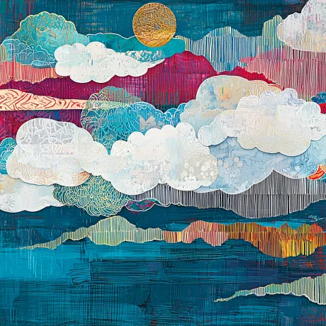 Celestial Rhapsody: Dance of Chromatic Clouds