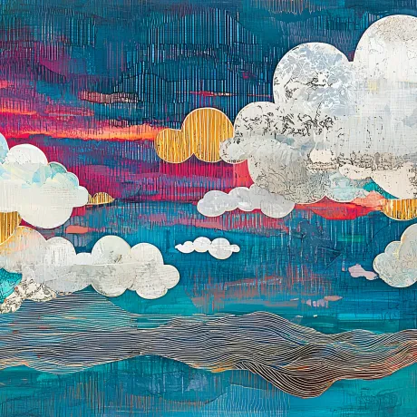 Twilight Whispers: Dance of Vivid Clouds