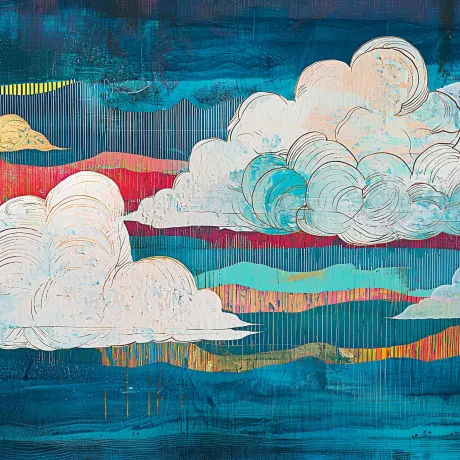 Whispering Horizons: A Dance of Elemental Hues