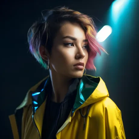 Chromatic Reverie: The Pink-Haired Enigma