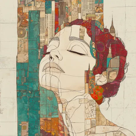 Silent Reverie Amidst Urban Symphony