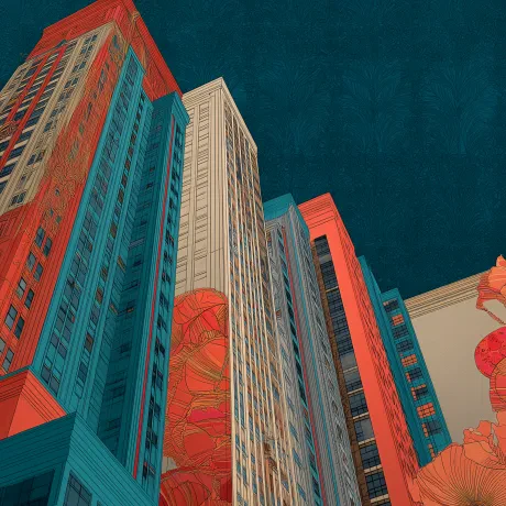 Dragon Dreams in a Crimson Cityscape