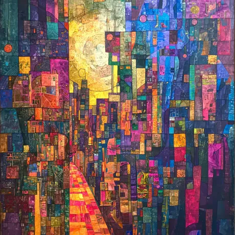 Urban Symphony: Tapestry of Pulsing Luminescence