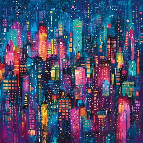 Neon Reverie: Urban Dreams in Vivid Hues