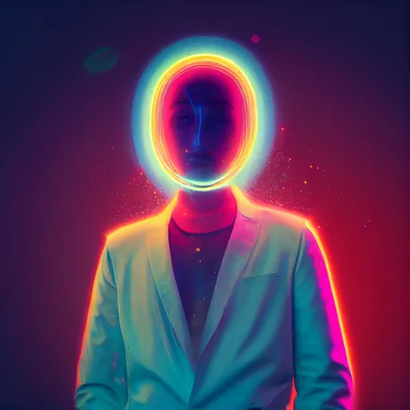 Ethereal Enigma: Neon Veil of Mystery
