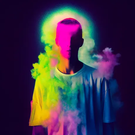 "Mystic Veil: Portrait in Smoke"