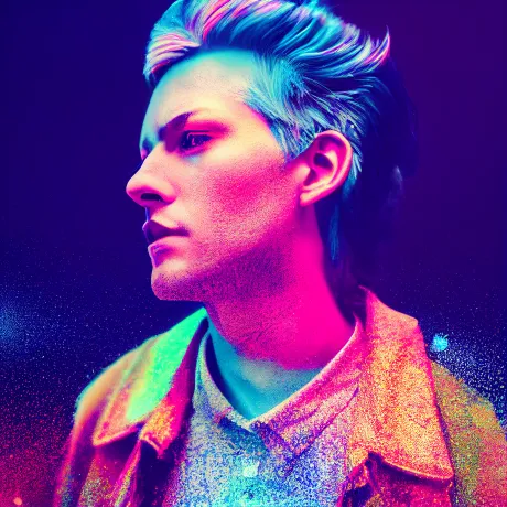 "Whispers of Color: A Gaze into Mystery"