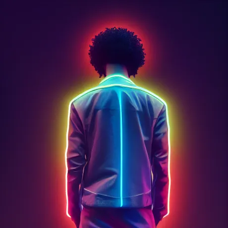 "Neon Dreams: Rainbow Concealment in Stark Black Light"