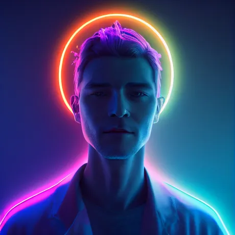 Neon Confidence: A Captivating Portrait in Vivid Hues