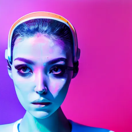 "Neon Masked Gaze"