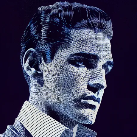 "Iconic Elegance: The King's Mysterious Gaze"
