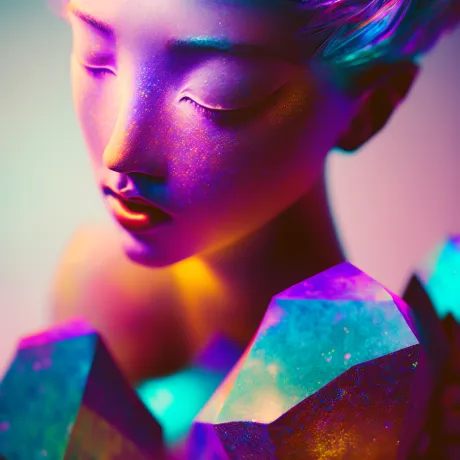 Ethereal Glow: A Serene Neon Contemplation