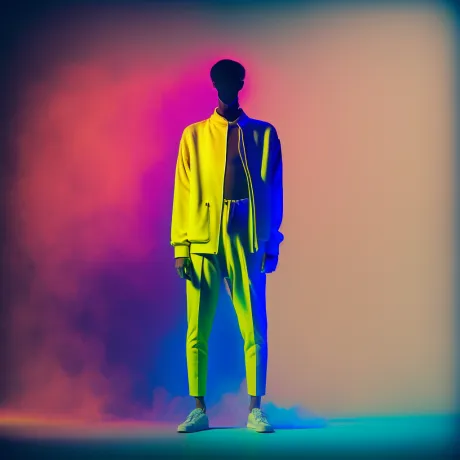 Neon Solitude: A Vibrant Enigma