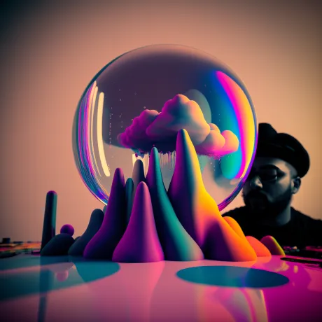 "Ethereal Reflections: Neon Dreams and Contemplation"