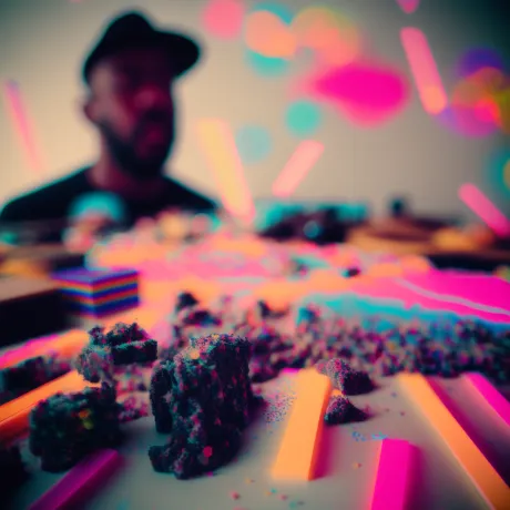Bearded Brilliance: Chaos and Creativity in Neon