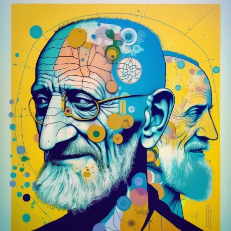 "Dual Reflections: Wisdom and Youth in Vibrant Contrast"