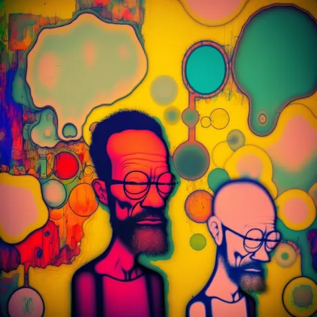 Whimsical Dialogues: A Vibrant Modernist Encounter