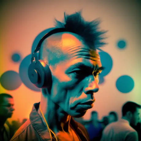 "Vibrant Gaze: A Rebel's Symphony"
