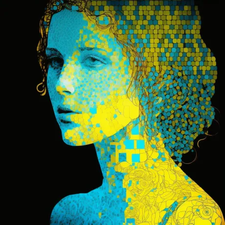 "Geometric Elegance: A Veil of Thought"