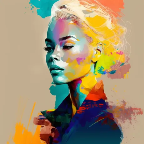 "Whispers of Color: A Gaze in Stillness"