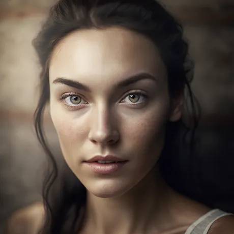 Freckled Gaze: Timeless Whisper Through Brick Walls