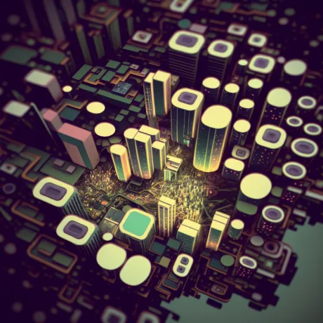 "Neon Dreams: Reflections in the City Grid"