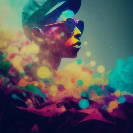 Beret Elegance in Psychedelic Whirl
