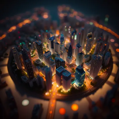"Urban Constellations: Night's Illuminated Symmetry"