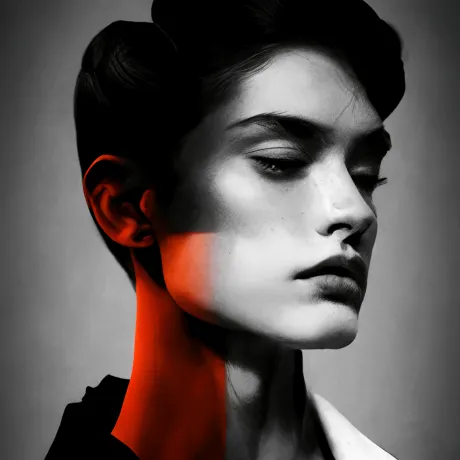 "Crimson Rose: A Study in Contrasts"