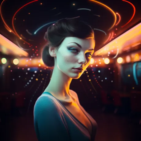"Neon Reverie: A Glimpse into Tomorrow's Reflection"