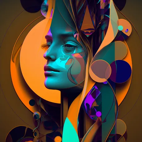 "Veiled in Surreal Vibrance: A Gaze Unseen"