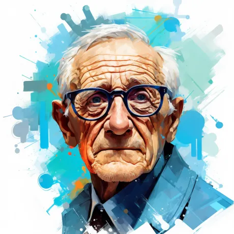 "Eyes of Wisdom: A Portrait in Harmonious Balance"